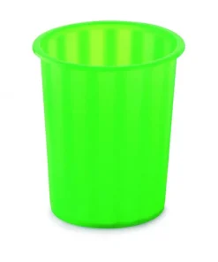 Papelera de plástico verde translúcido