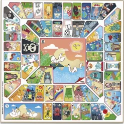 Parchís y oca: tablero con accesorios para 4 jugadores