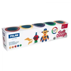 Pasta de modelar con purpurina 5 colores