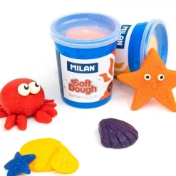 Pasta de modelar con purpurina 5 colores