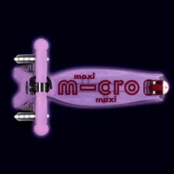 Patinete Maxi Micro Deluxe Glow Led lila