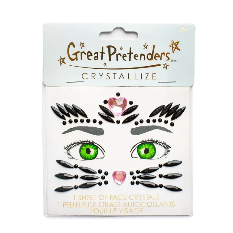 Pegatinas faciales crystals gato negro