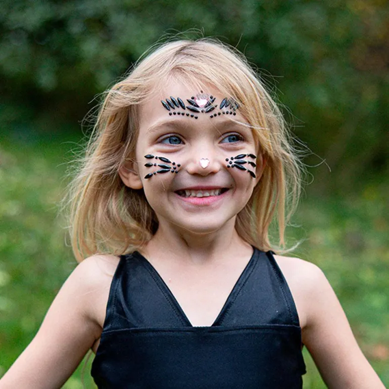 Pegatinas faciales crystals gato negro