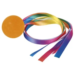 Pelota de goma con cintas