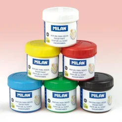 Pintura de dedos 6 colores 40ml. Milan