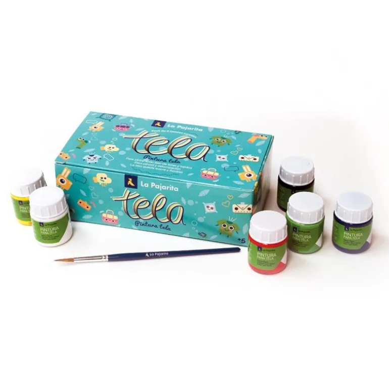 Pintura para tela 6 colores 25ml. La Pajarita