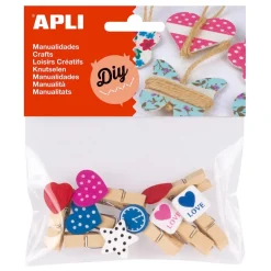 Pinzas mini de madera 3,5x0,5cm. 8 unidades