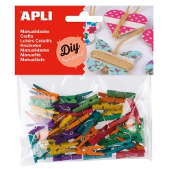 Pinzas mini de madera 25x3mm. 45 unidades Apli