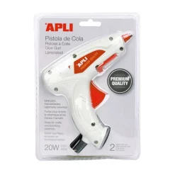 Pistola de cola termofusible con 2 barras incluidas Apli