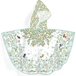 Poncho lluvia flores y pájaros