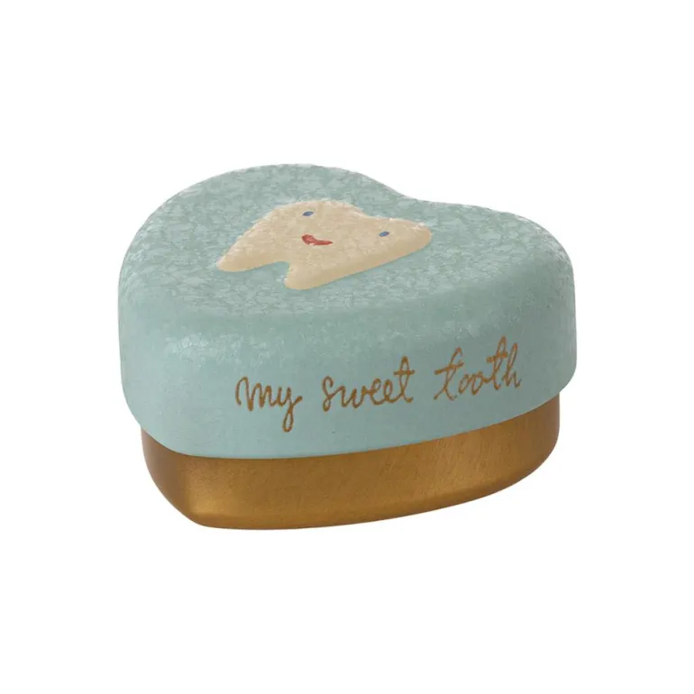 Portadientes de metal forma corazón menta Maileg