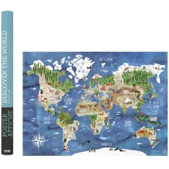 Póster discover the world 50x70cm