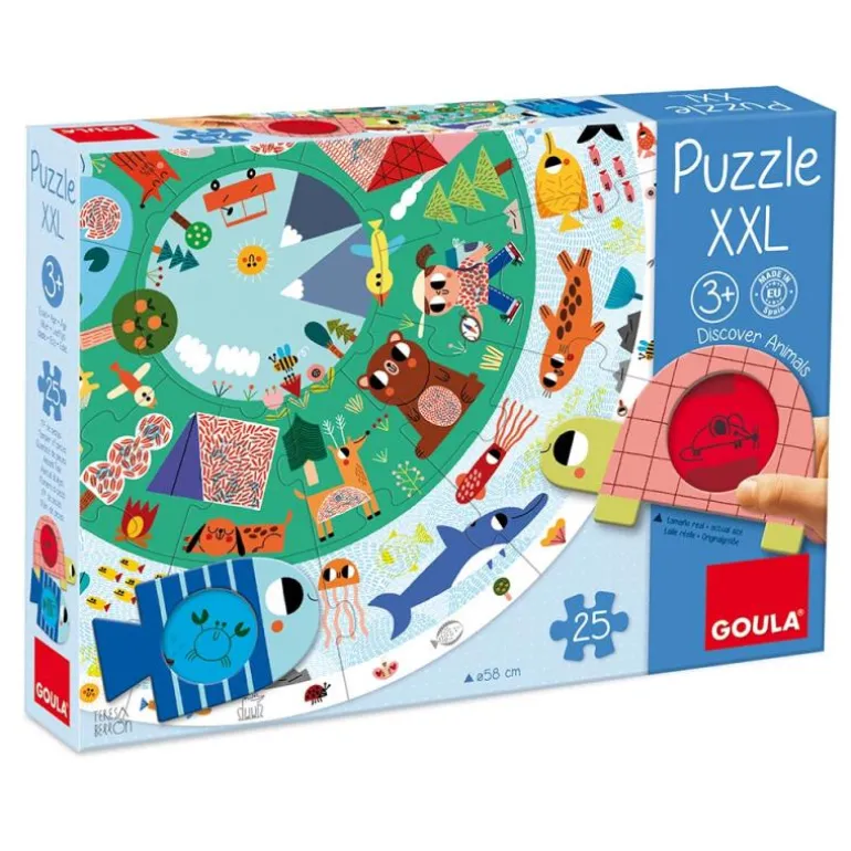 Puzzle XXL descubre animales 25 pzas circular