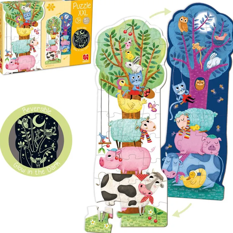 Puzzle XXL reversible día y noche brilla oscuridad 27 piezas