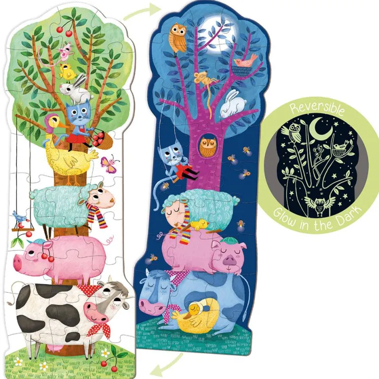 Puzzle XXL reversible día y noche brilla oscuridad 27 piezas