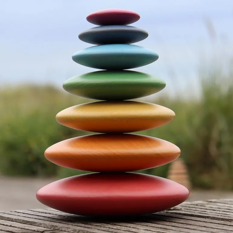 Rainbow buttons madera colores apilables