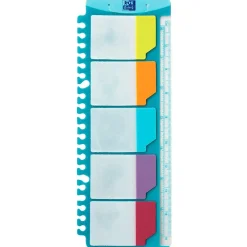 Regla con índices adhesivos reposicionable para carpeta anillas