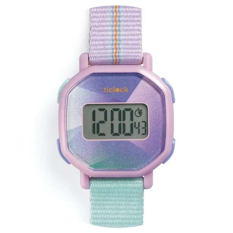 Reloj de pulsera digital prisma púrpura