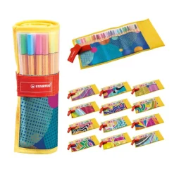 Rotulador 25 colores Stabilo Point 88 Rollerset