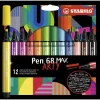 Rotulador 12 colores Stabilo Pen 68 Max Arty