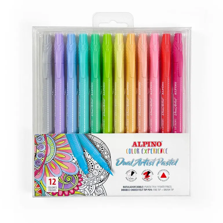Rotulador Alpino 12 colores pastel Dual Artist