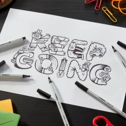 Rotulador Arty Line Stabilo Creativ Tips negro caja 5 unidades diferentes puntas