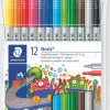 Rotulador doble punta 12 colores Staedtler