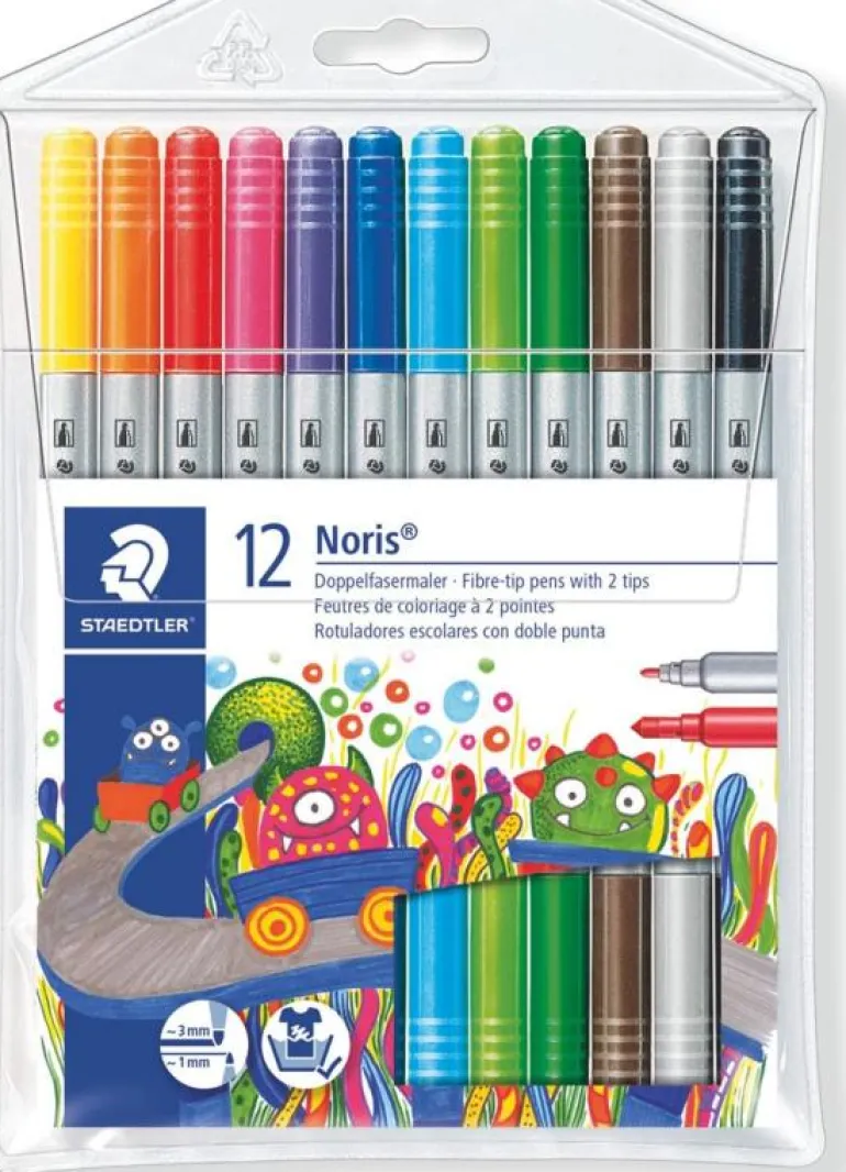 Rotulador doble punta 12 colores Staedtler