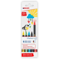 Rotulador Edding 1200 glitter 5 colores básicos