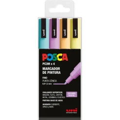 Rotulador Posca PC3M 4 colores pastel