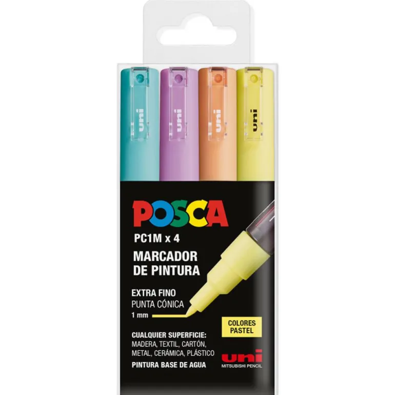 Rotulador Posca PC1M 4 colores pastel