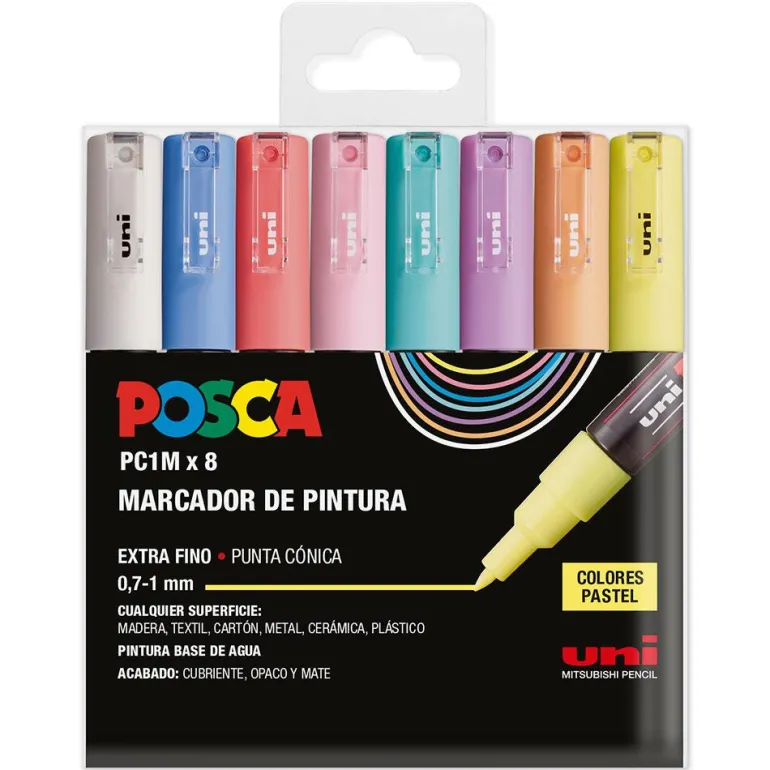 Rotulador Posca PC1M 8 colores pastel