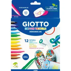 Rotulador textil 12 colores Giotto
