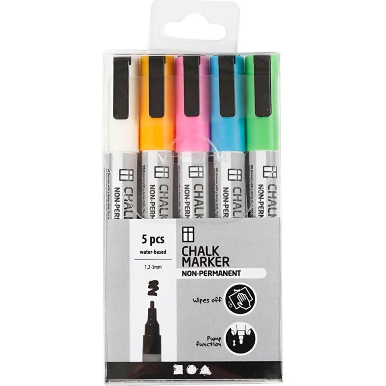 Rotulador tiza 5 colores