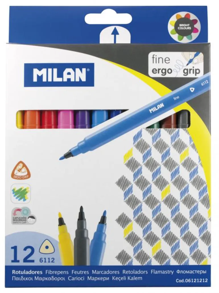 Rotulador triangular 12 colores Milan