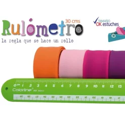 Rulómetro regla de silicona enrollable color surtido