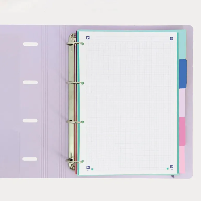 Separadores colores pastel tamaño A4 5 posiciones 4 taladros PP