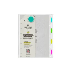 Separadores PP bloc Ingeniox A5 neón 4 posiciones transparente