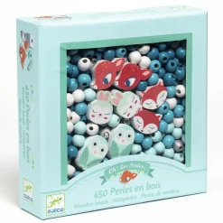 Set 450 abalorios madera animales