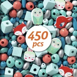 Set 450 abalorios madera animales