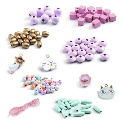 Set 400 abalorios madera arcoíris