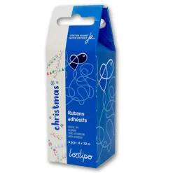 Set 6 cintas adhesivas con diseños navideños 10mx15mm