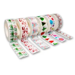 Set 6 cintas adhesivas con diseños navideños 10mx15mm