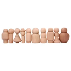 Set 10 figuras madera fantasía 7cm formas variadas