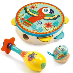 Set 3 instrumentos musicales de madera Animambo