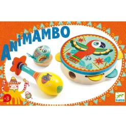 Set 3 instrumentos musicales de madera Animambo