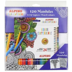 Set 24 lápices colores Alpino con libro 120 mandalas