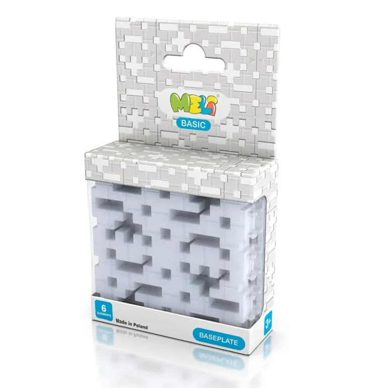 Set 6 placas base Meli basic color plateado soporte construcciones