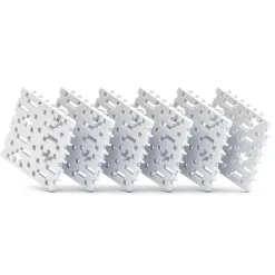 Set 6 placas base Meli basic color plateado soporte construcciones