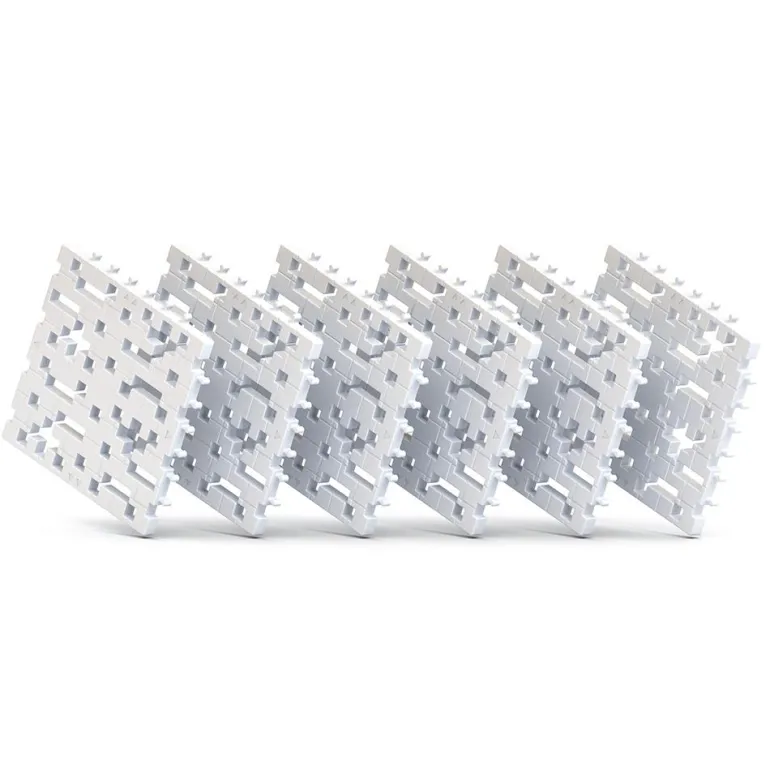 Set 6 placas base Meli basic color plateado soporte construcciones